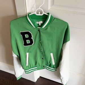 Better Be Green and White Varsity Jacket